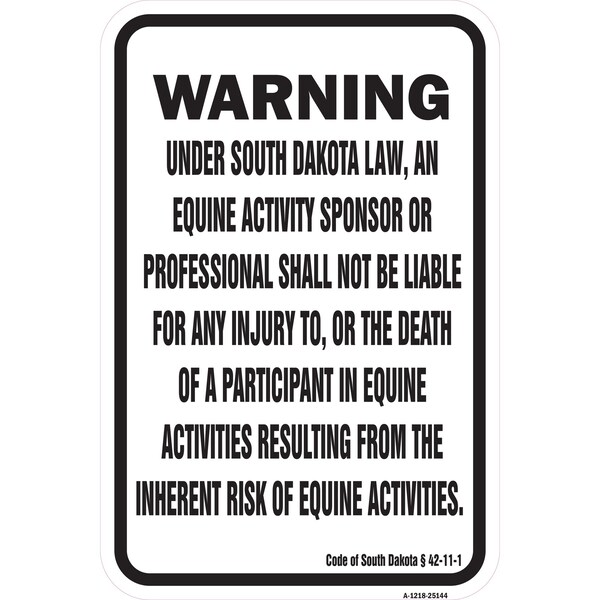 Signmission Safety Sign, 12 in Height, Aluminum, 18 in Length, 25144 A-1218-25144 - main